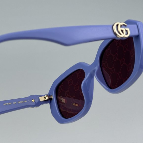 Gucci GG1535S 004 BRAND NEW Sunglasses Violet GG Logo Mirrored Women Geometric main image 8